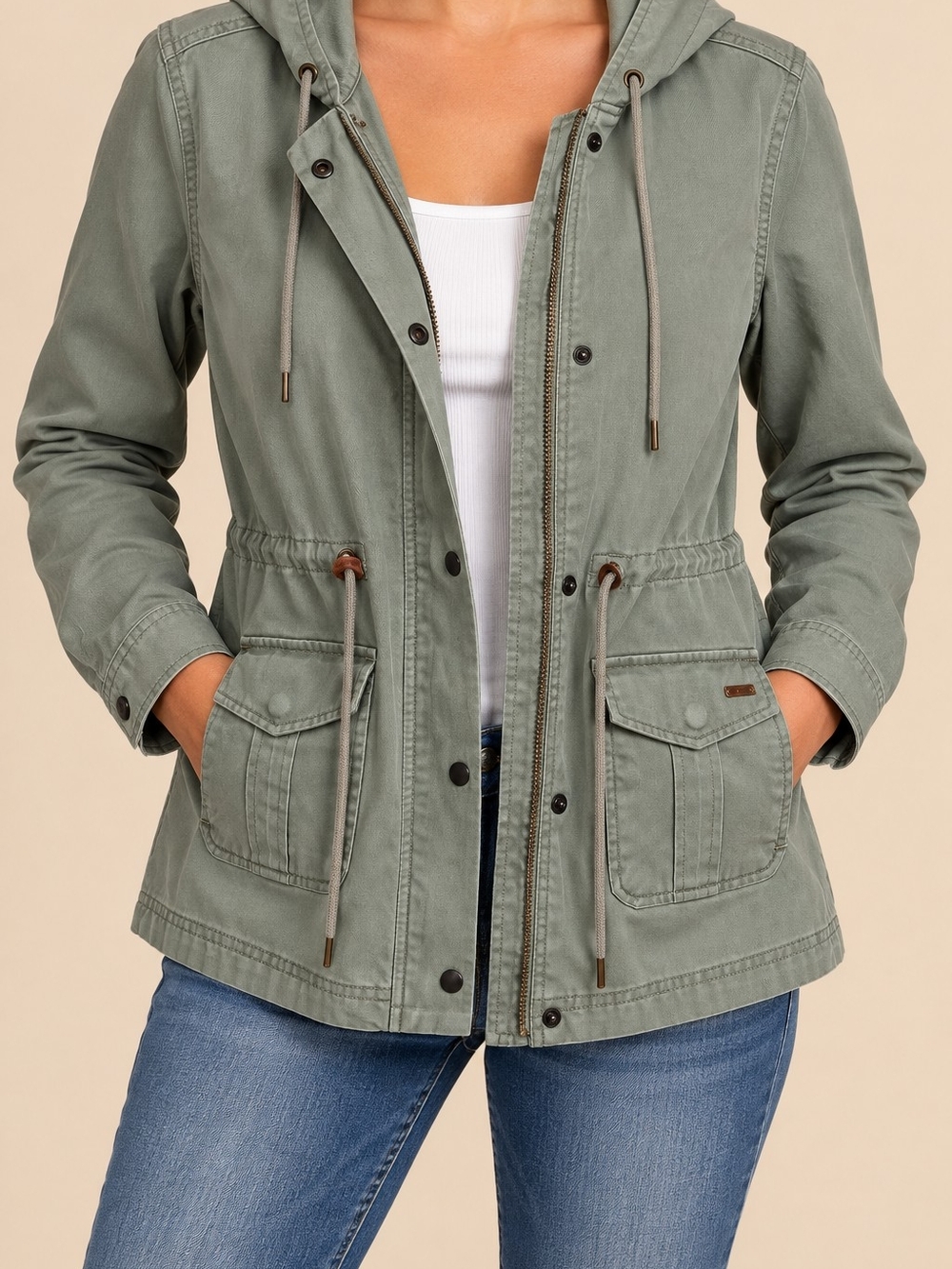 Levi's Women's Olive Utility Hooded Jacket